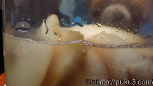 ひと晩おいただけであわがでた