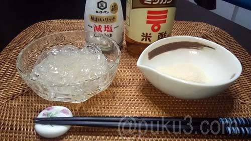 砂糖と酢と醤油でところ天