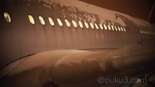 ボディにも翼にも雪がつもる