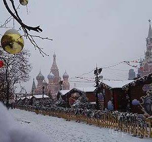 赤の広場のクリスマスマーケット